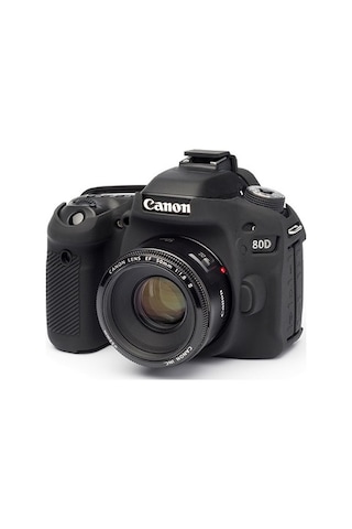 Easycover Canon 80D Silikon Kılıf Ecc80Db (Siyah)