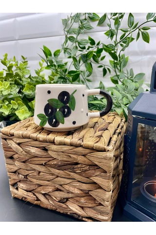 Seramik Kupa Bardak Zeytin Dalı Tasarım