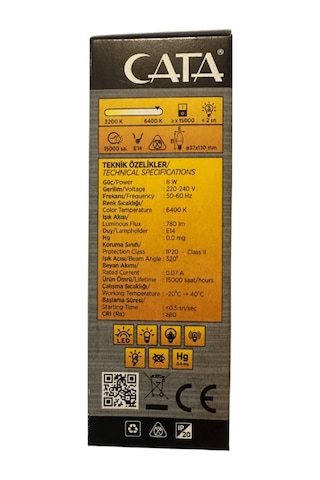 Ct-4083 8w 6400k Beyaz Led Buji Ampul E14 Duylu Beyaz Işık E14 Led Ampul 0 - 250 Watt Yok Tekli
