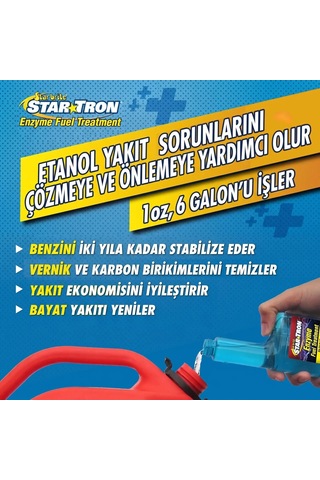 Starbrite - Star Tron Enzim Katkılı Benzin Katkısı 473 Ml : Etanol Sorunlarına Son, Benzinli Motorlar İçin Enzim Gücüyle Profesyonel Koruma