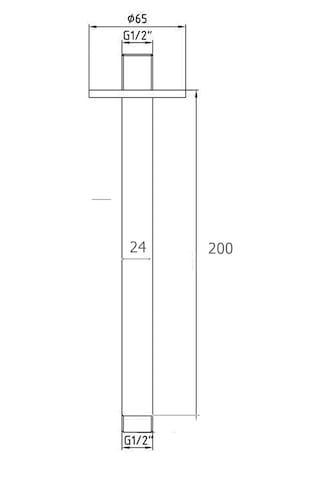 Yapıtaşı Yt253 Ankastre Tavandan Tepe Duş Başlığı Borusu 20cm Krom