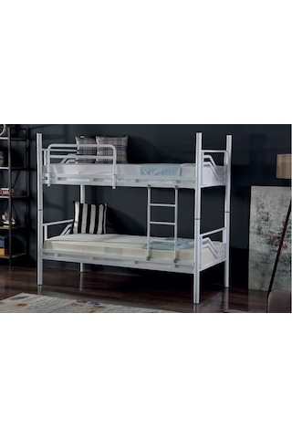 Ranzaci Solid Ranza 90x190 Genç Çocuk Yatak Odası Metal Ranza Beyaz