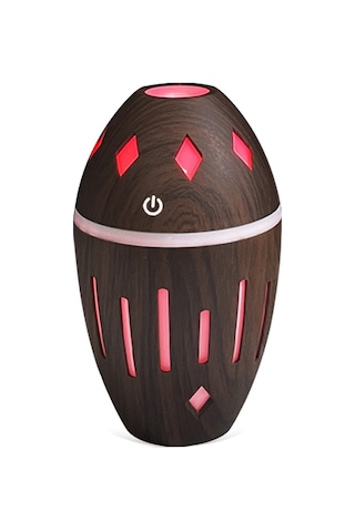 Ruicoo Masaüstü Ultrasonik Nemlendirici, 300ml, Uyumlu Koku Yağı Dağıtıcı, Renkli Gece Lambası, Usb İle Hızlı Kurulum, Derin Ahşap Desenli
