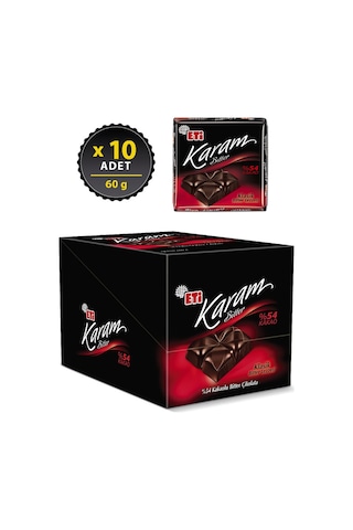 Eti Karam %54 Kakaolu Bitter Çikolata 10 x 60 G