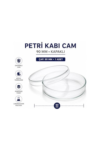 Kapaklı Petri Kabı Cam 90 MM