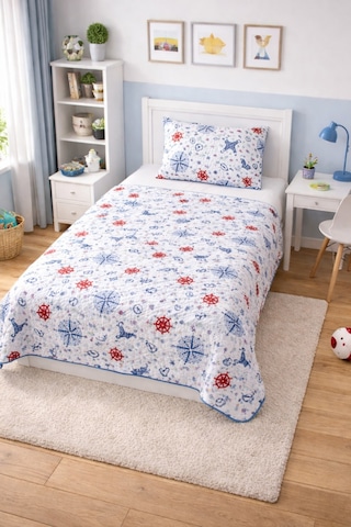 Çok Amaçlı Çocuk Yatak Örtüsü Geniş Ebatlı 160 X 230 Tek Örtü Beyaz