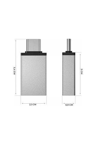 Divex Type-c Erkek Usb3.0 Dişi Adaptör Çevirici Gri Do-182