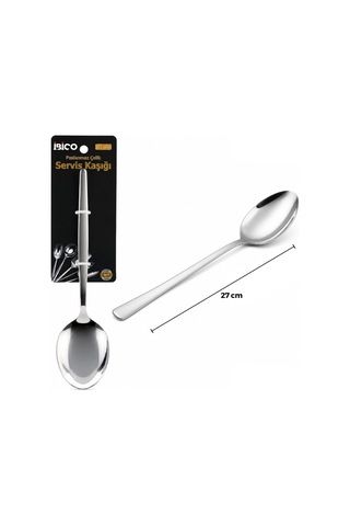 Metal Servis Kaşığı Krom Renk 27 Cm Mutfak Aleti Yemek Takımı Sofra Gereci