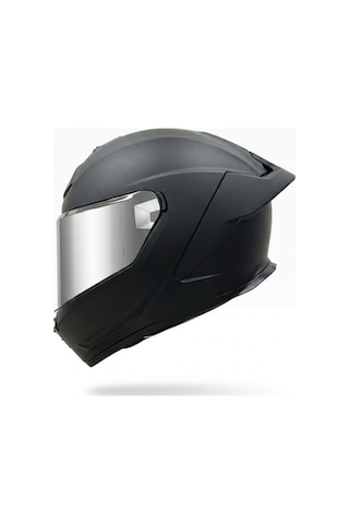 Motosiklet Kaskı Full Face Roxter Matt Black İridium Ayna Ve Şeffaf Vizörlü Motorcu Kask Sİyah