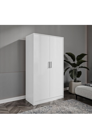 Şipal 2 Kapılı 6 Bölmeli Beyaz Elbise Dolabı