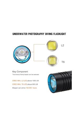 Mepa Wison Ws-4545 10w 1800 Lümen Şarjlı Su Altı Feneri Type-c, 5000 Mah, 100 M Menzil, Su Geçirmez Najmaddin Standart