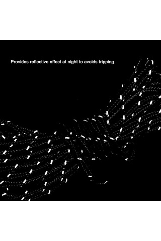 Yifomall Alüminyum Nylon Tente/perde Sabitleyici, Kayar Tekerlekle Rope Uzunluğu Ayarlayıcı, 6mm Kalın Siyah Büyük Boy 5m Siyah