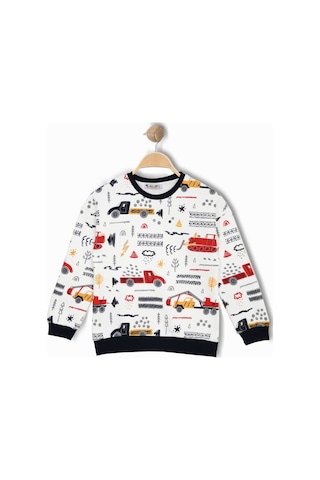 Alglıfe Erkek Çocuk Araba Ve İş Makineleri Desenli Sweatshırt Siyah Alglıfe Erkek Çocuk Araba Ve İş Makineleri Desenli Sweatshırt Siyah