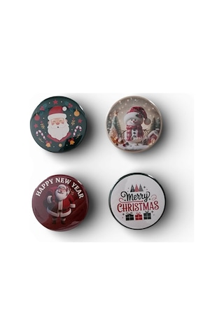Yılbaşı Buzdolabı Magnet Seti No: 3 4 Adet Magnet