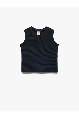 Koton Pamuklu Bisiklet Yaka Lacivert Erkek Bebek Kolsuz T-shirt 5smb30017tk Lacivert