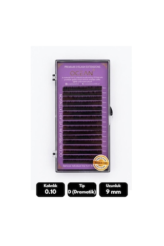 Ocean 0.10d Dramatik Kıvrım 9 Mm Soft Eyelash Doğal İpek Kirpik 16'lı