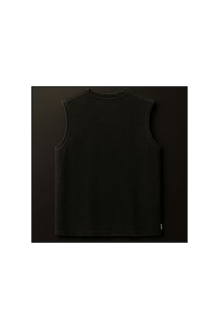 Technomonkey Siyah Erkek Pamuklu Antrenman Sporcu Atleti Oversize Yıkamalı Fe N Baskılı Kolsuz T-shirt
