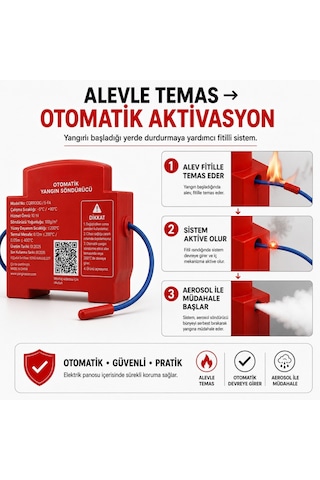 Elektrik Panosu Otomatik Yangın Söndürücü 20 Gr Aerosol Fitilli Sistem