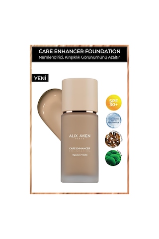 Alix Avien Kırışıklık Karşıtı Nemlendirici SPF30 Parlak Bitişli Fondöten Care Enhancer 814 Vintage Biscuit