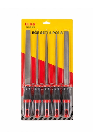 5 Li Eğe Seti 8 Düz, Yuvarlak, Kare, Üçgen Ve Yarım Yuvarlak Metal Eğeler
