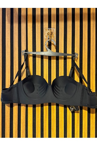 101Dzyn Ö.m.f Lingerie Kadın Fitilli Lazer Kesim Dikişsiz Balensiz Avuç İçi El Dolgulu Push Up Sütyen Koyu Siyah
