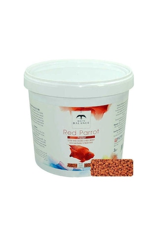 White Balance Red Parrot Balık Yemi 3 KG Kova