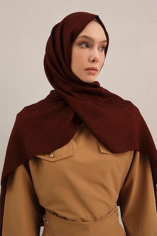 Armine Lyocell Naia Üçgen Monogram Şal 5 - 75 X 200 / Bordo - 32 Bordo - 32