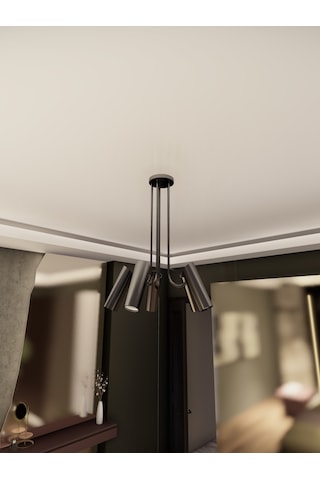 Lyra Siyah Minimalist 5 Li Spot Avize Gu10 Duylu