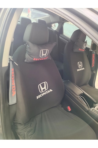Honda Siyah Süper Set Dörtlü Servis Kılıfı + İkili Yastık Ve Kemer Kılıfı