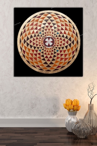 Yaşam Çiçeği Kutsal Geometri Sri Yantra Kanvas Tablo 30 x 30