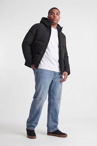 Jack & Jones Plus Jjgalaxy Büyük Beden Kapitoneli Kapüşonlu Şişme Mont Erkek Mont 12303958 Siyah