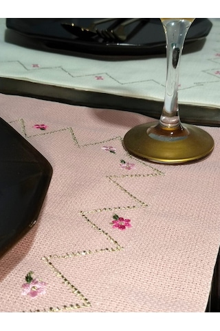 Kenar İşlemeli Supla Açık Krem
