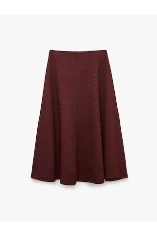 Koton Normal Bel Regular Fit Dokulu A Kesim Midi Etek Bordo 7wak10032uk