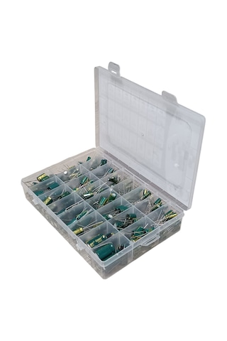 Elektrolitik Kondansatör Seti 24 Çeşit 326 Adet - Şeffaf Kutulu