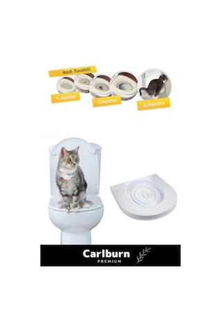 Carlburn Özel Üretim Klozet Alıştırma Kapağı Kum Kabı Yavru Yetişkin Kedi Tuvalet Eğitim Seti