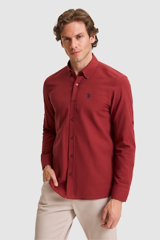 U.s. Polo Assn. Erkek Vişne Gömlek Basic 50324660-vr223