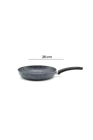 Lunaev Gri 7 Parça Granit Tencere - Tava Seti 20-24 Cm Derin - 27 Cm Basık Cam Kapak Tencere - 26 Cm