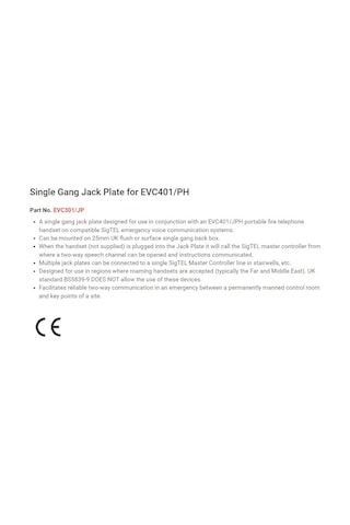 C-TEC EVC301/JP Duvar Montaj İtfaiyeci Telefon Soketi