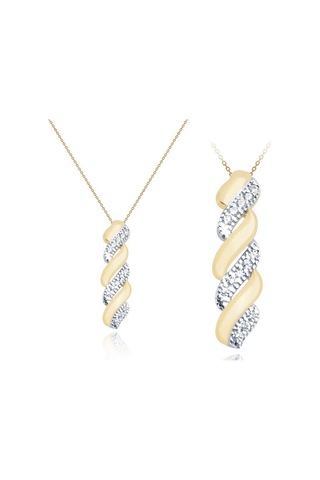 Diamond Line - Gülaylar - Sarı Beyaz Altın 14 Ayar Trend Kolye Standart N11.24576