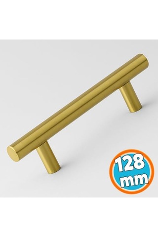 Mobilya Mutfak Çekmece Dolap Dolabı Kulbu Kulpu Kulpları 128 Mm -12.8 Cm Gold Altın Metal 5 Adet Çok Renkli