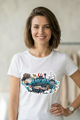 Baranışık Ankara Şehir Sembolleri Baskılı %100 Pamuk Unisex Tişört Anıtkabir Ve Atakule Temalı Beyaz Baranışık Ankara Şehir Sembolleri Baskılı %100 Pamuk Unisex Tişört Anıtkabir Ve Atakule Temalı Beyaz