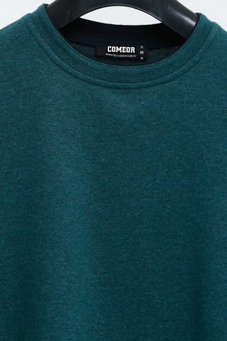 Mmetalic Erkek Petrol Çift Bisiklet Yaka Standart Rahat Kesim Sweatshirt Cmrb68-petrol