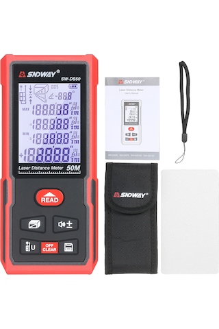 Reedark Sndway Sw-ds50 Taşınabilir Lazer Mesafe Ölçer, 50m Hassas Ölçüm, Kızılötesi Elektronik Cetvel, Pil Hariç