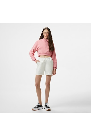 United4 Unıted4 Örme Crop Kadın Pembe Sweatshirt Cuko25ss Pembe