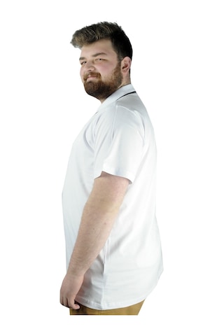 Mode Xl Büyük Beden T Shirt Polo Likralı Süprem Nakış 21554 Beyaz 001