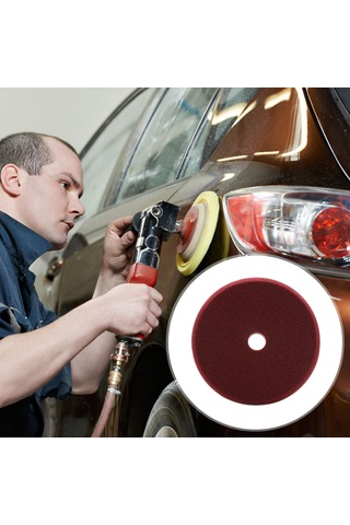 Maiyame 6 İnç Otomobil Ve Yat Cilası Süngeri - Orta Çizik Ve Oksit Giderme - Kırmızı