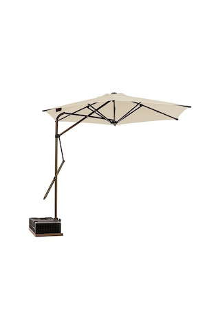 Sahra 250/6 Yandan Gövdeli Bahçe Şemsiyesi - Krem Krem