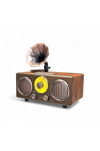 Rt-748a Nostaljik Gramafon Görünüm Radyo,şık Tasarım Ahşap Trend Nostalji Radyo