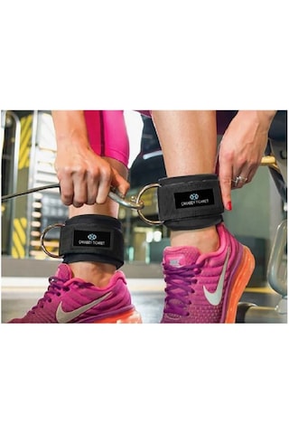 D Ring Fitness Ayak Bileği Ağırlık Çalışma Kemeri 1 Çift Siyah