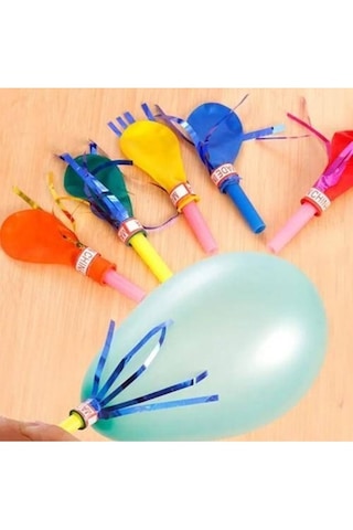100 Adet Karışık Renkli Nostaljik Düdüklü Balon Çocuk Oyuncak Bal